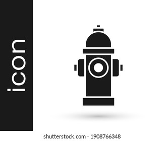 Black Fire hydrant icon isolated on white background.  Vector