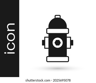 Black Fire hydrant icon isolated on white background.  Vector