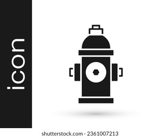 Black Fire hydrant icon isolated on white background.  Vector