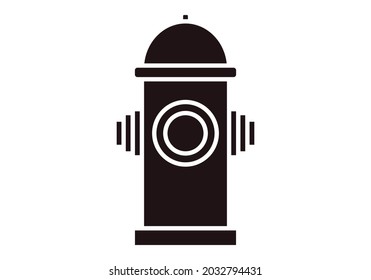 Black fire hydrant icon on white background.