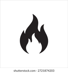 colección negra del icono del fuego. Símbolo de llama de fuego. Logotipo de la silueta de la hoguera aislado en el fondo blanco.