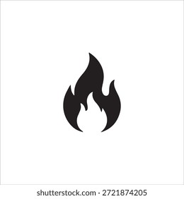 schwarze Feuersymbol-Sammlung. Brandflammensymbol. Logotyp mit Bonfire-Silhouette, einzeln auf weißem Hintergrund.