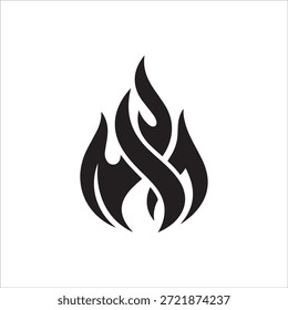 schwarze Feuersymbol-Sammlung. Brandflammensymbol. Logotyp mit Bonfire-Silhouette, einzeln auf weißem Hintergrund.