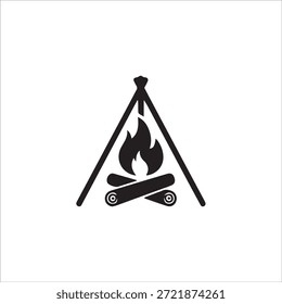 colección negra del icono del fuego. Símbolo de llama de fuego. Logotipo de la silueta de la hoguera aislado en el fondo blanco.