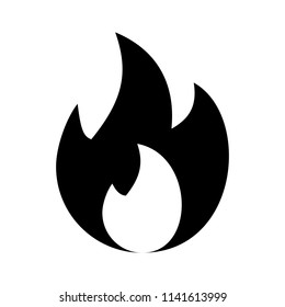 Black Fire Icon Vector Logo Template