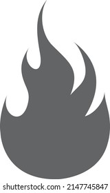 Black fire label. Decorative sticker. Flame icon
