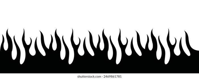 black fire in line illustration