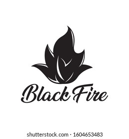 black fire logo vector illustration