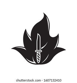 Black Fire Logo Vector Illustration Stock Vector (Royalty Free ...