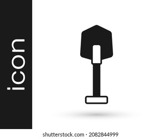Black Fire shovel icon isolated on white background. Fire protection equipment. Equipment for firefighter.  Vector