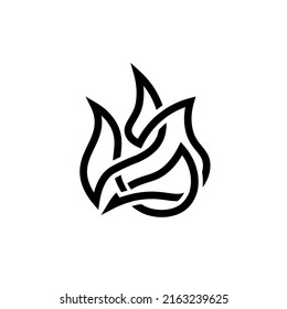 schwarzes Feuerzeichen auf transparentem Hintergrund