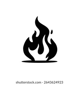 black fire silhouette logo icon