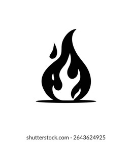 black fire silhouette logo icon