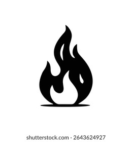 black fire silhouette logo icon