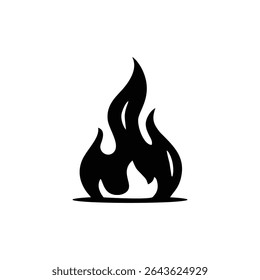 black fire silhouette logo icon