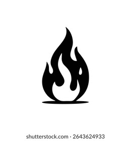 black fire silhouette logo icon