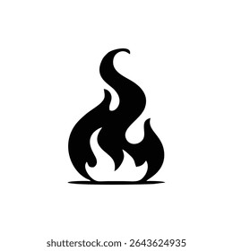 black fire silhouette logo icon