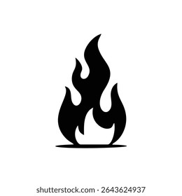 black fire silhouette logo icon