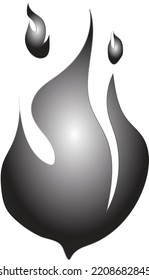 black fire silhouette vector logo