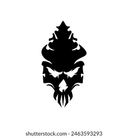 Calavera de fuego negro, conveniente para los iconos, pegatinas, serigrafía, logotipos, Plantillas, etc.