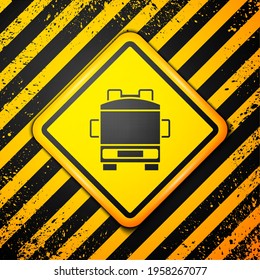 Black Fire truck icon isolated on yellow background. Fire engine. Firefighters emergency vehicle. Warning sign. Vector