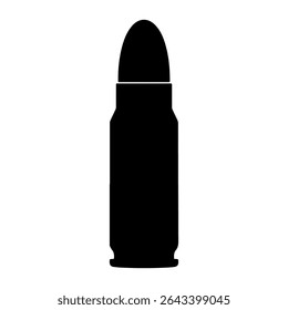 Black Firearm bullet silhouette icon vector flat design on white background