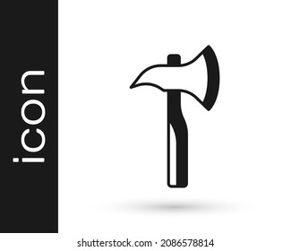 Black Firefighter Axe Icon Isolated On White Background. Fire Axe.  Vector