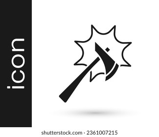 Schwarzes Feuerwehraxt Symbol einzeln auf weißem Hintergrund. Feuerlöschaxt.  Vektorgrafik
