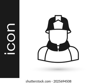 Black Firefighter icon isolated on white background.  Vector