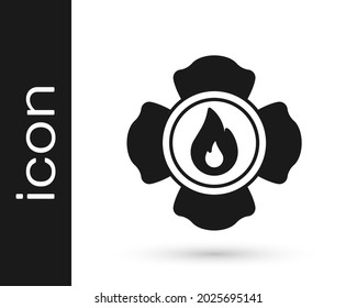 Black Firefighter icon isolated on white background.  Vector
