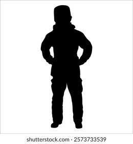 Black Firefighter silhouette Vector illustration