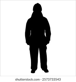 Black Firefighter silhouette Vector illustration