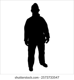 Black Firefighter silhouette Vector illustration