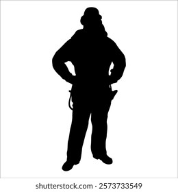 Black Firefighter silhouette Vector illustration