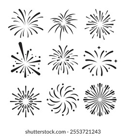 Black Firework Explosion Vector Illustration