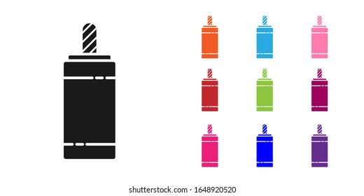Black Firework icon isolated on white background. Concept of fun party. Explosive pyrotechnic symbol. Set icons colorful. Vector Illustration
