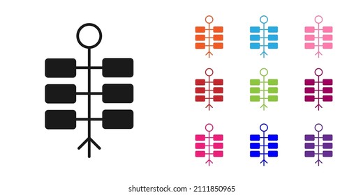 Black Firework icon isolated on white background. Concept of fun party. Explosive pyrotechnic symbol. Lighting firecrackers. Set icons colorful. Vector