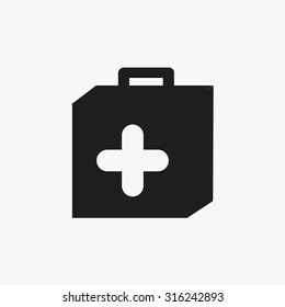 Black First Aid Kit icons set. Vector Illustration eps10 