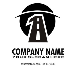 black first one road image logo