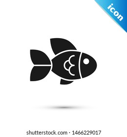 Black Fish icon isolated on white background.  Vector Illustration