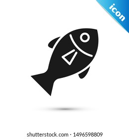 Black Fish icon isolated on white background. Vector Illustration Black Fish icon isolated on white background. Vector Illustration