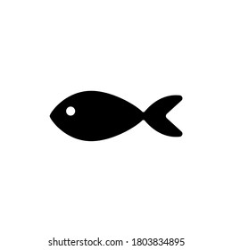 Black fish icon on isolated white background. Stock illustration.