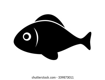 Black fish icon on white background