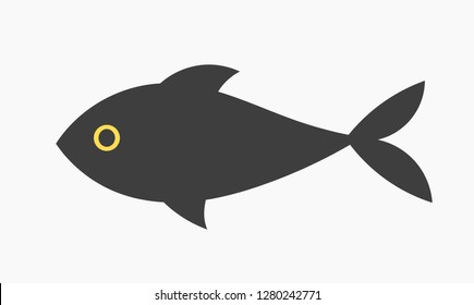 Black fish icon. Vector illustration.