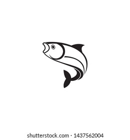 black Fish logo template. Creative vector symbol