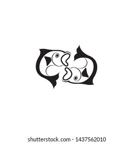 black Fish logo template. Creative vector symbol