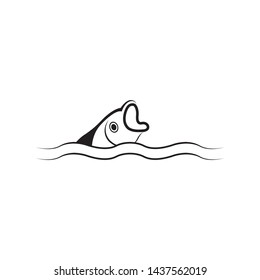 black Fish logo template. Creative vector symbol