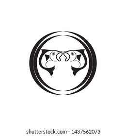 black Fish logo template. Creative vector symbol