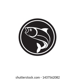 black Fish logo template. Creative vector symbol