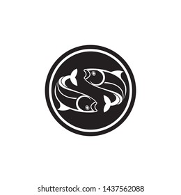 black Fish logo template. Creative vector symbol